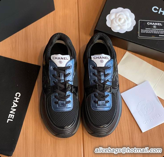 Stylish Chanel Sneaker Midnight Black Blue 60702703