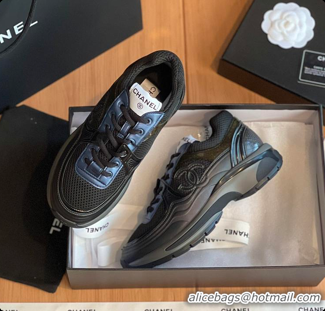 Stylish Chanel Sneaker Midnight Black Blue 60702703