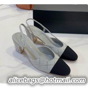 Pretty Style Chanel Slingbacks High Pump Grey 60702901