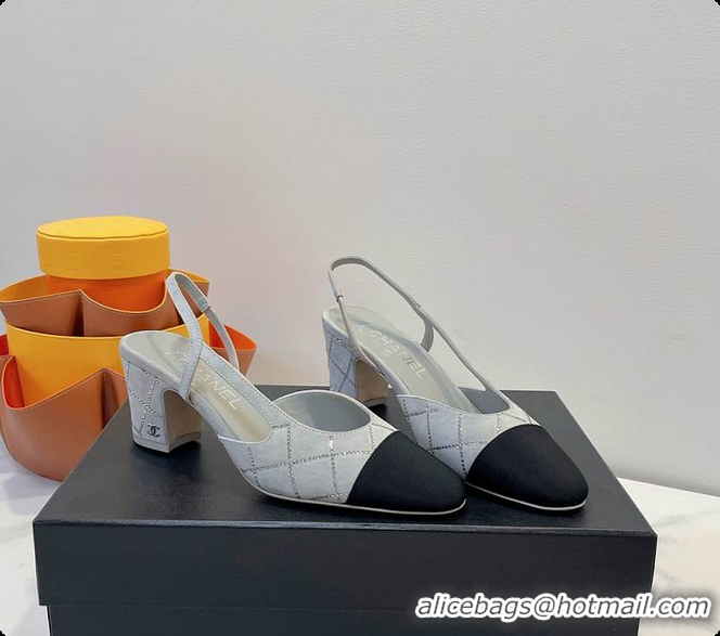 Pretty Style Chanel Slingbacks High Pump Grey 60702901