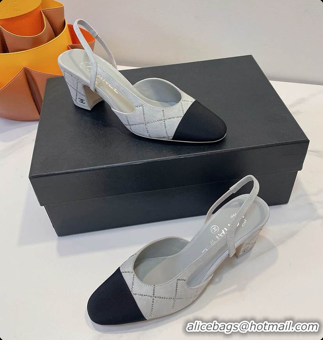 Pretty Style Chanel Slingbacks High Pump Grey 60702901