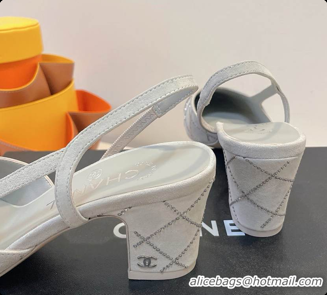 Pretty Style Chanel Slingbacks High Pump Grey 60702901