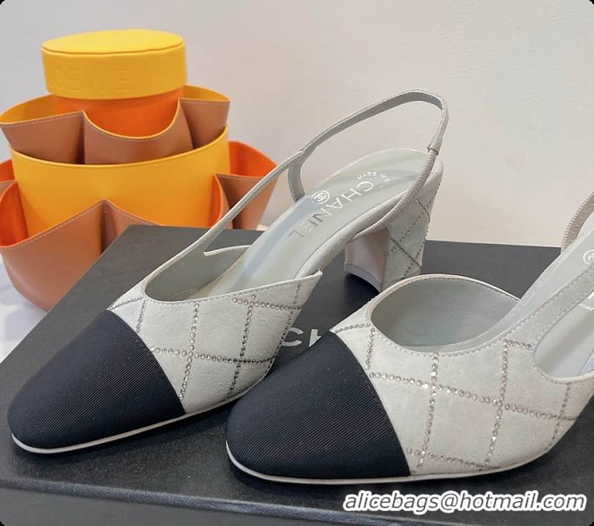 Pretty Style Chanel Slingbacks High Pump Grey 60702901