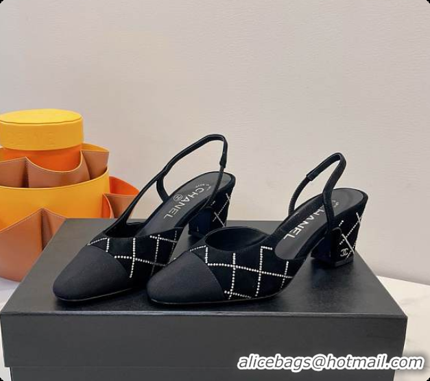 Good Quality Chanel Slingbacks High Pump Black 60702901