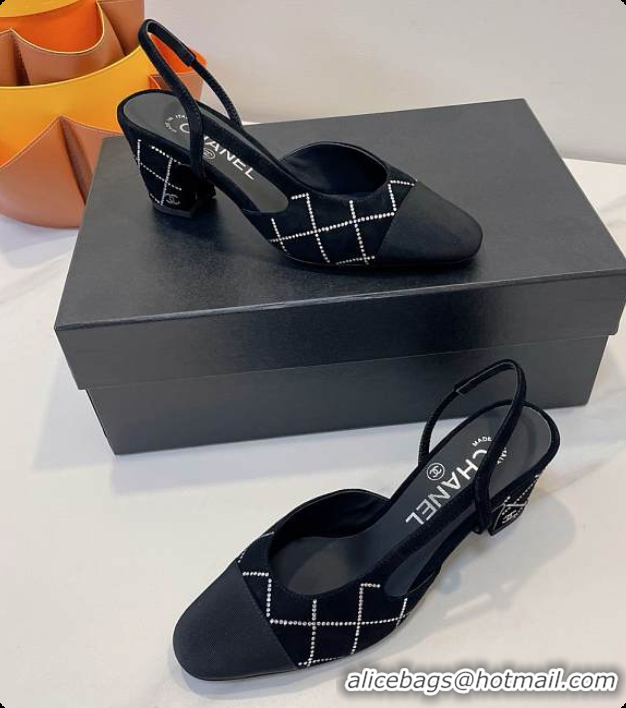 Good Quality Chanel Slingbacks High Pump Black 60702901