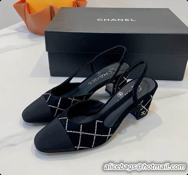 Good Quality Chanel Slingbacks High Pump Black 60702901
