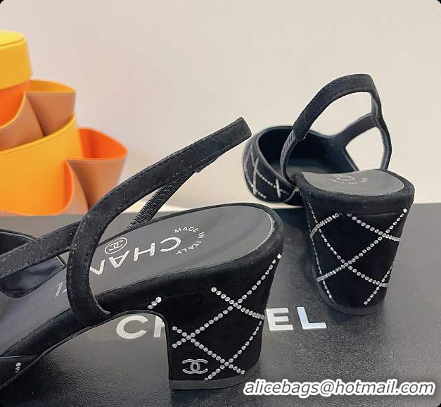 Good Quality Chanel Slingbacks High Pump Black 60702901