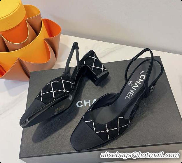 Good Quality Chanel Slingbacks High Pump Black 60702901