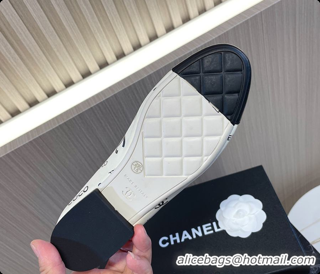 Grade Quality Chanel Ballet Flats CC Logo White And Black 60702902