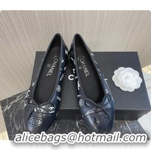 Classic Hot Chanel Ballet Flats CC Logo Black 60702902