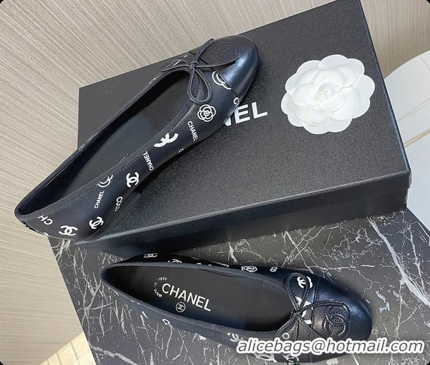 Classic Hot Chanel Ballet Flats CC Logo Black 60702902