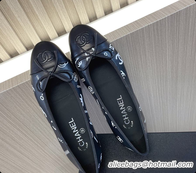 Classic Hot Chanel Ballet Flats CC Logo Black 60702902