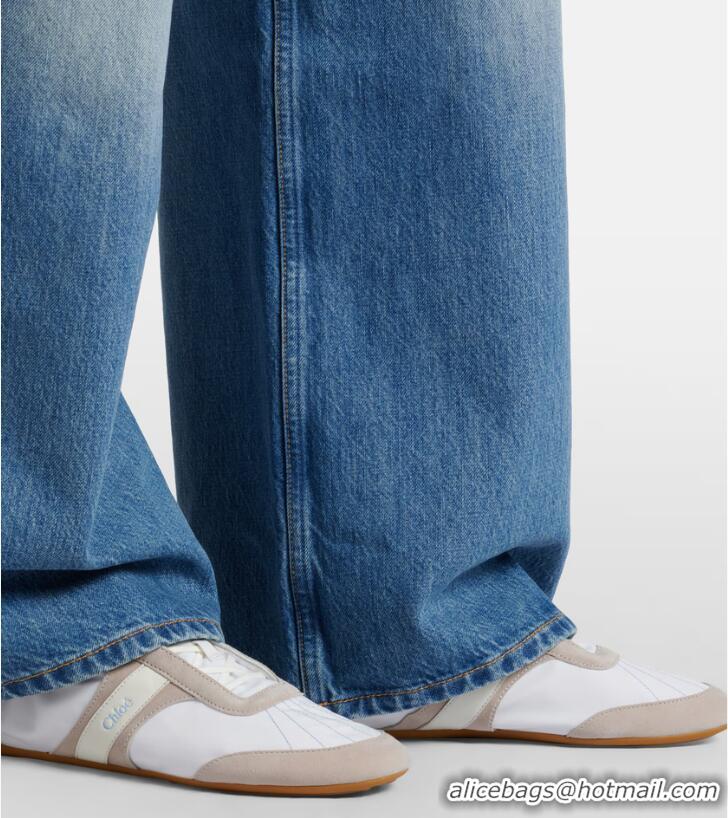 Top Grade Discount Chloe Kick Suede-trimmed Sneakers C3658