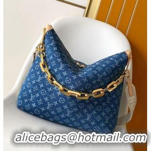 Promotional Louis Vuitton Monogram Denim Coussin Hobo Bag MM M13390 Blue