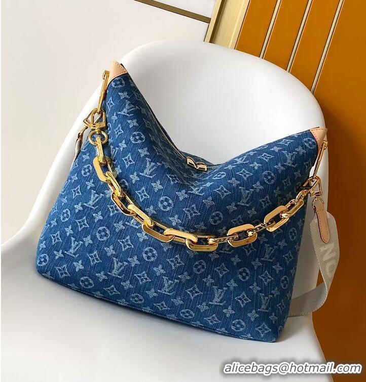 Promotional Louis Vuitton Monogram Denim Coussin Hobo Bag MM M13390 Blue