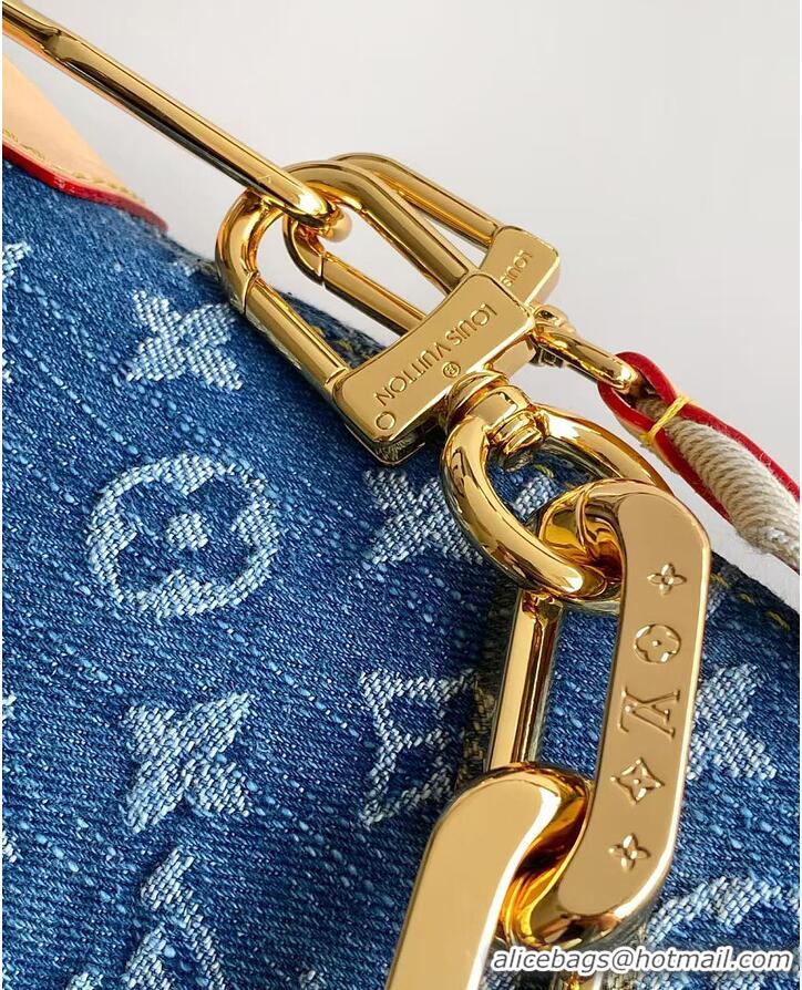 Promotional Louis Vuitton Monogram Denim Coussin Hobo Bag MM M13390 Blue