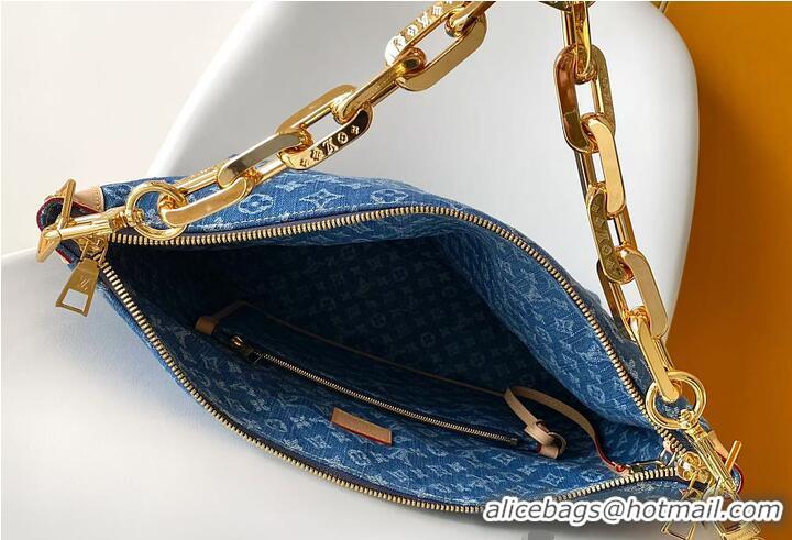 Promotional Louis Vuitton Monogram Denim Coussin Hobo Bag MM M13390 Blue