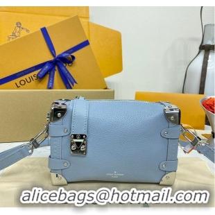 Top Quality Louis Vuitton Grained Calf Leather Side Trunk PM M25068 Blue 2026