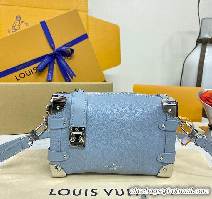 Top Quality Louis Vuitton Grained Calf Leather Side Trunk PM M25068 Blue 2026