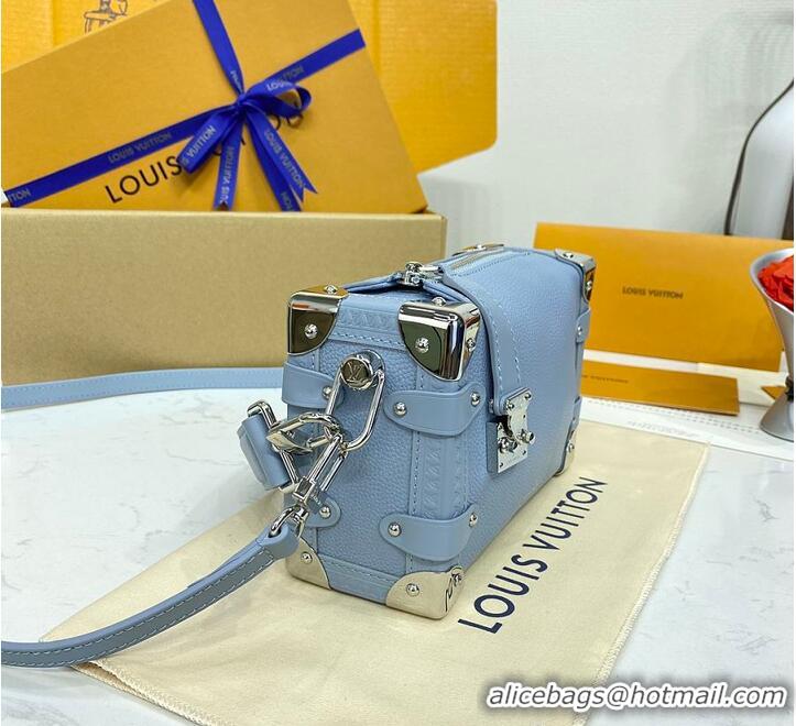 Top Quality Louis Vuitton Grained Calf Leather Side Trunk PM M25068 Blue 2026