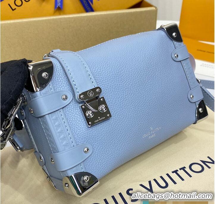Top Quality Louis Vuitton Grained Calf Leather Side Trunk PM M25068 Blue 2026