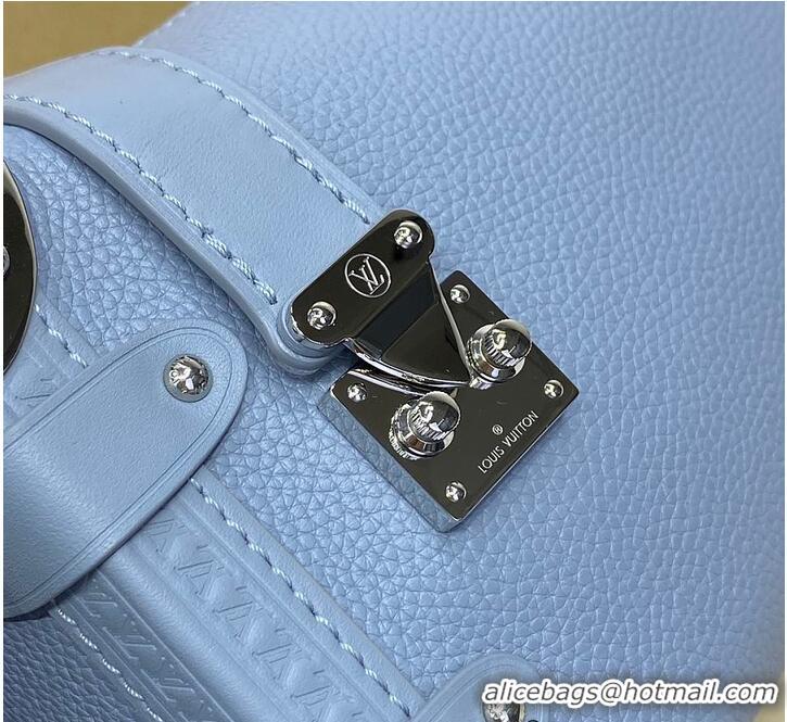 Top Quality Louis Vuitton Grained Calf Leather Side Trunk PM M25068 Blue 2026