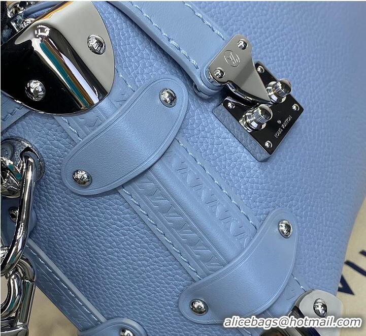 Top Quality Louis Vuitton Grained Calf Leather Side Trunk PM M25068 Blue 2026