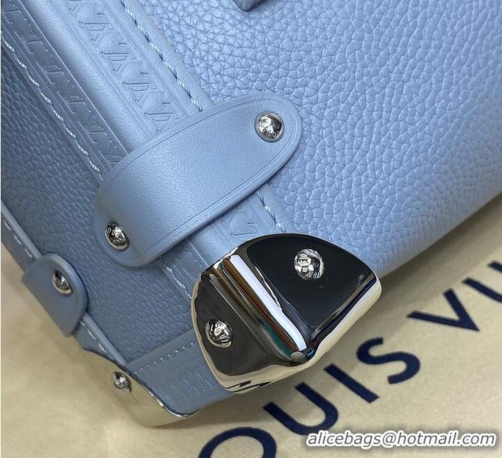 Top Quality Louis Vuitton Grained Calf Leather Side Trunk PM M25068 Blue 2026
