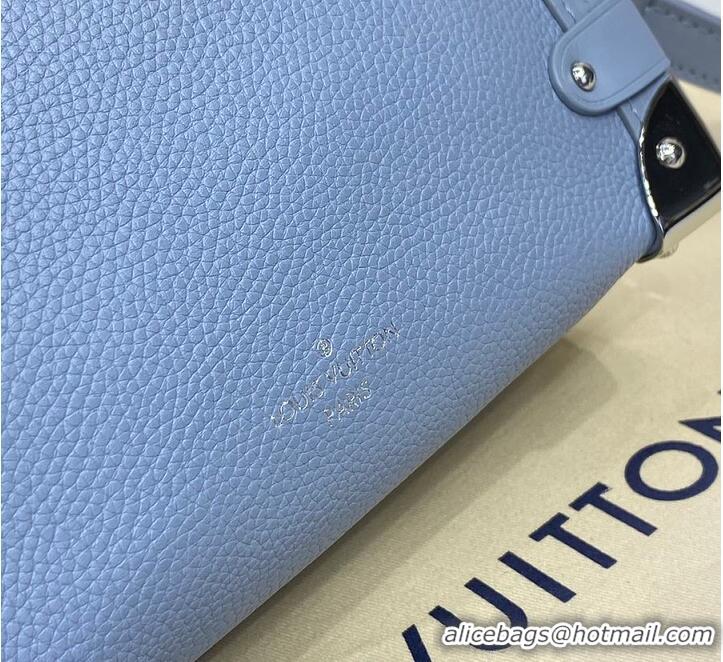 Top Quality Louis Vuitton Grained Calf Leather Side Trunk PM M25068 Blue 2026
