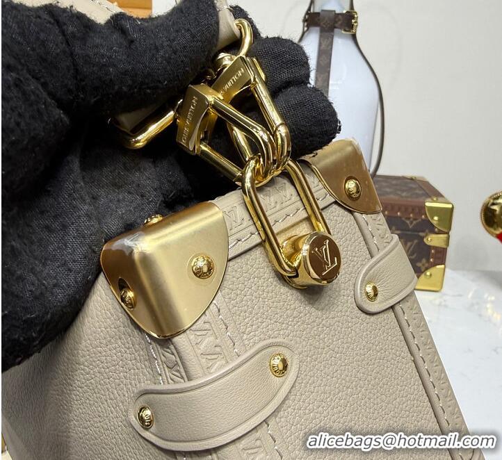 Famous Brand Louis Vuitton Grained calf leather Side Trunk PM M25068 Chalk 2026