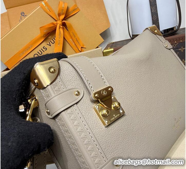 Famous Brand Louis Vuitton Grained calf leather Side Trunk PM M25068 Chalk 2026
