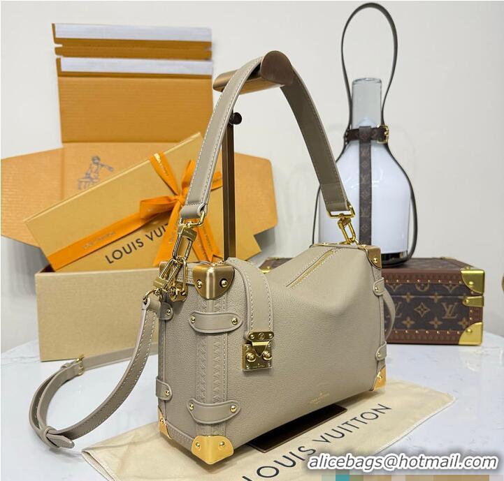 Famous Brand Louis Vuitton Grained calf leather Side Trunk PM M25068 Chalk 2026