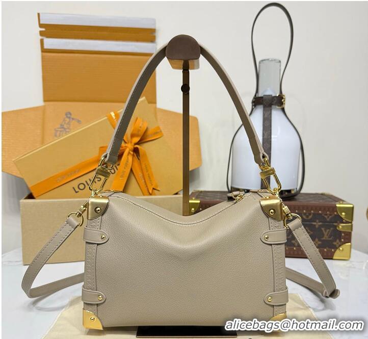 Famous Brand Louis Vuitton Grained calf leather Side Trunk PM M25068 Chalk 2026