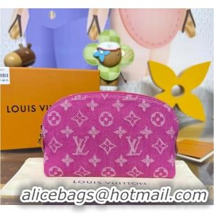 Top Quality Louis Vuitton Monogram Denim Pochette Cosmetique PM M24317 Fuschia 2026