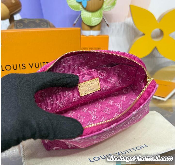 Top Quality Louis Vuitton Monogram Denim Pochette Cosmetique PM M24317 Fuschia 2026