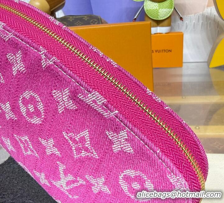 Top Quality Louis Vuitton Monogram Denim Pochette Cosmetique PM M24317 Fuschia 2026
