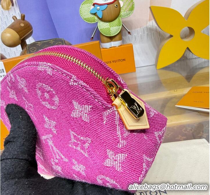 Top Quality Louis Vuitton Monogram Denim Pochette Cosmetique PM M24317 Fuschia 2026