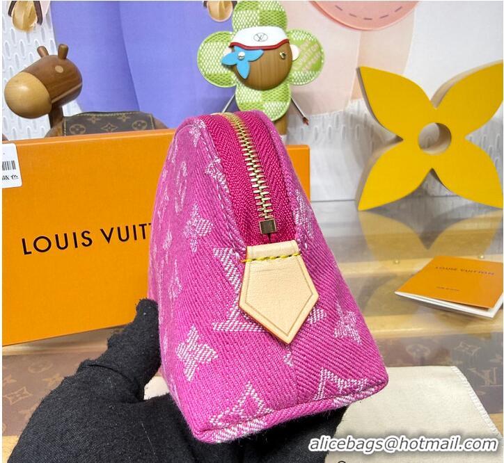 Top Quality Louis Vuitton Monogram Denim Pochette Cosmetique PM M24317 Fuschia 2026
