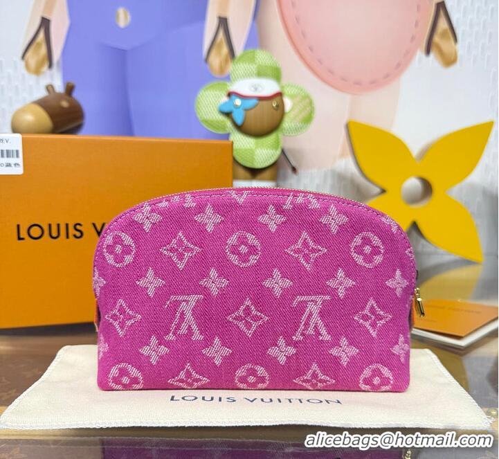 Top Quality Louis Vuitton Monogram Denim Pochette Cosmetique PM M24317 Fuschia 2026