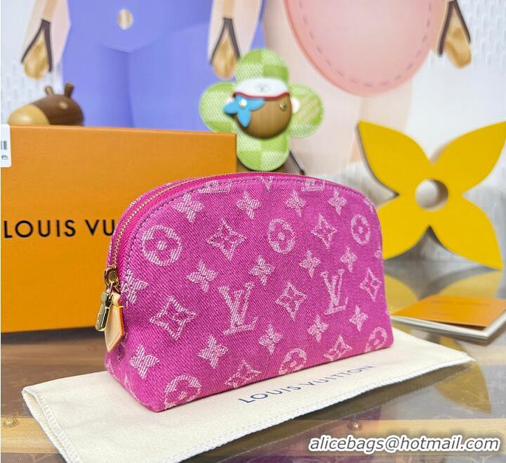 Top Quality Louis Vuitton Monogram Denim Pochette Cosmetique PM M24317 Fuschia 2026