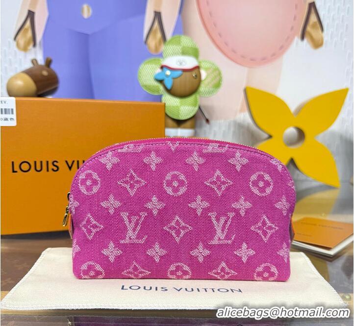 Top Quality Louis Vuitton Monogram Denim Pochette Cosmetique PM M24317 Fuschia 2026