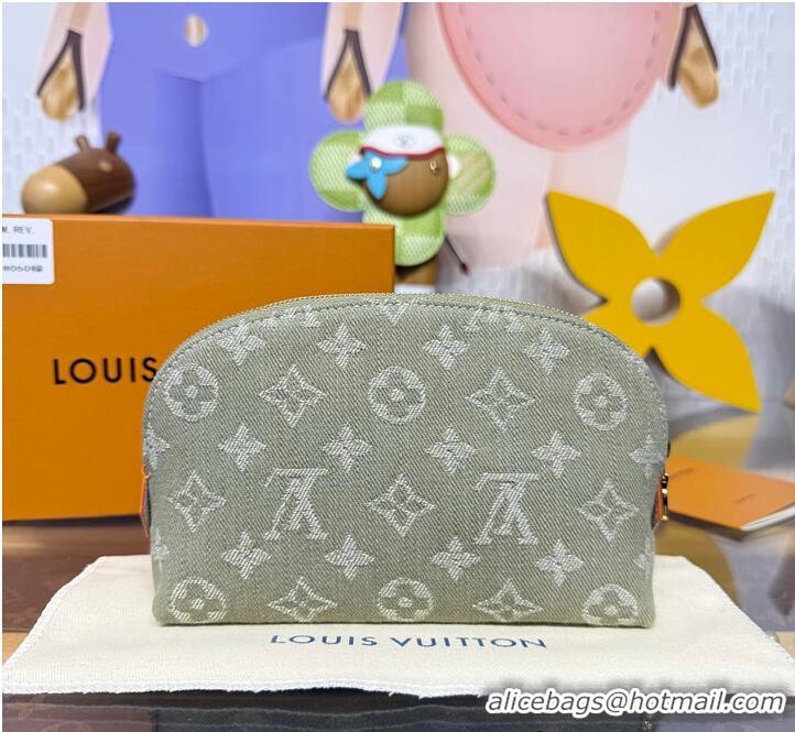 Best Price Louis Vuitton Monogram Denim Pochette Cosmetique PM M24317 Green 2026