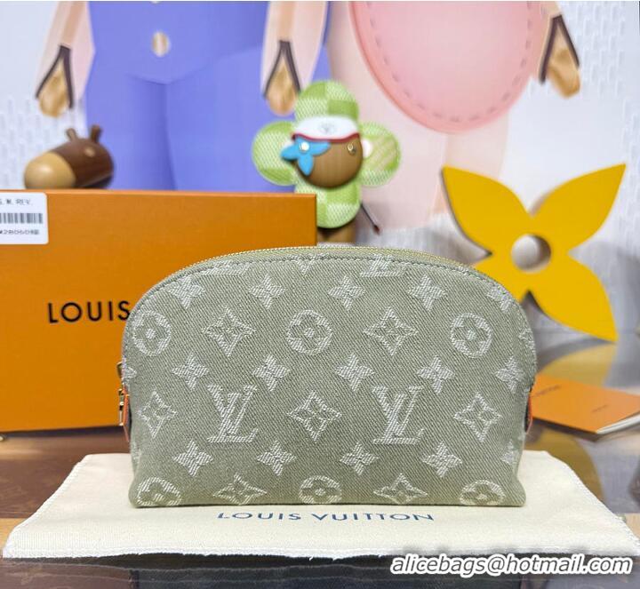 Best Price Louis Vuitton Monogram Denim Pochette Cosmetique PM M24317 Green 2026