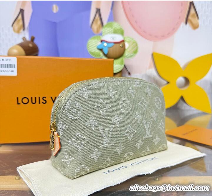 Best Price Louis Vuitton Monogram Denim Pochette Cosmetique PM M24317 Green 2026