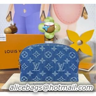 Well Crafted Louis Vuitton Monogram Denim Pochette Cosmetique PM M24317 Blue 2026