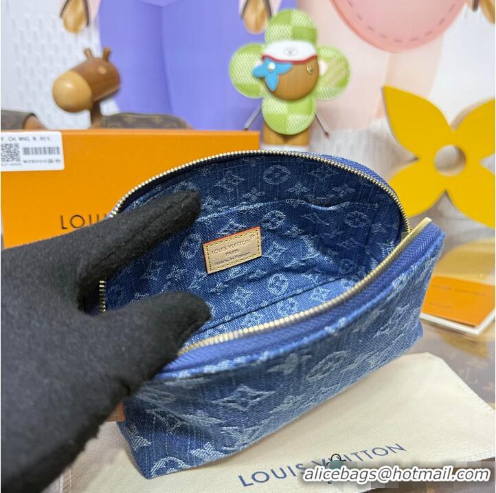 Well Crafted Louis Vuitton Monogram Denim Pochette Cosmetique PM M24317 Blue 2026