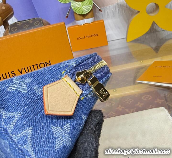 Well Crafted Louis Vuitton Monogram Denim Pochette Cosmetique PM M24317 Blue 2026