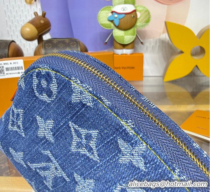 Well Crafted Louis Vuitton Monogram Denim Pochette Cosmetique PM M24317 Blue 2026