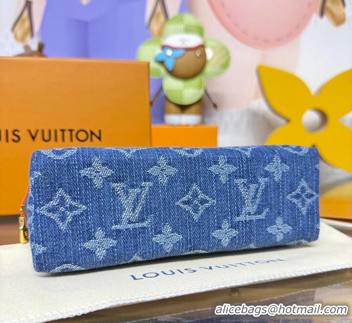 Well Crafted Louis Vuitton Monogram Denim Pochette Cosmetique PM M24317 Blue 2026