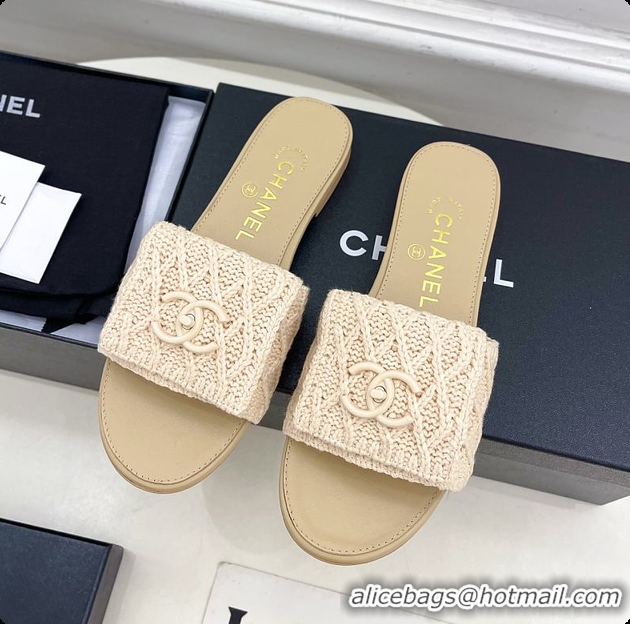 Perfect Chanel Flat Mule Natural Raffia 60703004